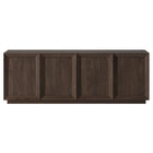 Hudson&Canal Morse Rectangular TV Stand for TV's up to 75" - Alder Brown-Features four paneled doors with two enclosed cabinets, including four interior shelves for ample storage