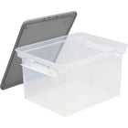 Storex Utility Tote Letter/Legal With Lid-Holds letter or legal hanging file folders