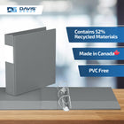 Davis Group Premium Economy Binder - D Ring - 2" - Grey - 6 Pack-Ideal for Conferences, Reference, Colleges & Universities
