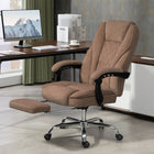 Vinsetto Massage Reclining Office Chair with Adjustable Height and Footrest - Brown-Use massage with a wired remote control, and with the side pocket to store