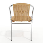 Flash Furniture Commercial Aluminum & Beige Rattan Indoor-Outdoor Restaurant Stack Chair-Beige Rattan Seat and Back