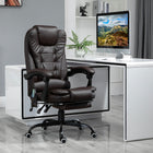 Vinsetto 7-Point Vibration Massage Office Chair with Swivel Wheels - Brown-Take a break and stretch out with a 155 degree recline angle