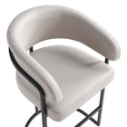 Manhattan Comfort Augusta 22.8" Modern Leatherette Upholstered Barstool - Light Grey-Frame Made of Metal with Matte Black Finish