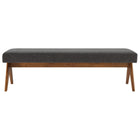 Modway Lyra 63" Fabric Upholstered Bench - Dark Grey-7