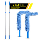 Gritt Commercial 22" Flexible Wand Duster - Microfiber and Chenille Sleeve - 6' Telescopic Pole - 2 Pack -Premium microfiber fingers grab more dust with more surface area