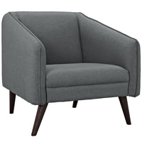 Modway Slide Upholstered Fabric Armchair - Grey-Contemporary Armchair