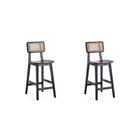 Manhattan Comfort Versailles 15.75" Industry Chic Counter Stool - Black and Natural Cane - 2 Pack-Modern - Industry Chic Cane Counter Stool Perfect Counter Height Bar and Islands. Set of 2