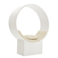 Modway Aperture Round Alcove Accent Chair - White/Ivory-Modern Round Lounge Chair