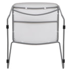 Flash Furniture HERCULES Series Ultra-Compact Stack Chair with Silver Powder Coated Frame - White-15 Gauge Steel Frame