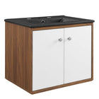 Modway Transmit 24" Wall-Mount Bathroom Vanity - White/Black-Assembly Required