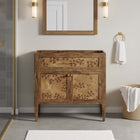 Modway Elysian 36" Wood Bathroom Vanity Cabinet - Brown-Assembly Required