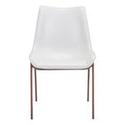 Zuo Magnus Dining Chair - White/Walnut - Set of 2-Plush and durable faux leather fabric