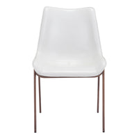 Zuo Magnus Dining Chair - White/Walnut - Set of 2-Plush and durable faux leather fabric