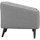 Modway Slide Upholstered Fabric Armchair - LightGrey-Dark Walnut Stained Legs