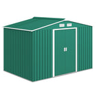 Outsunny Garden Storage Shed with Steel Foundation Kit - 9.1'x 6.4' x 6.3' - Green-Large inner space for storing tools bicycle, garden tools, lawn care equipment and more 