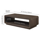 Hudson&Canal Lonni 47" Wide Rectangular Coffee Table - Brown Oak-Clean with a soft, dry cloth and no harsh chemicals or abrasive cleaning materials