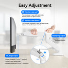 ShoppingAll Single VESA Monitor Mount with Fully Adjustable Gas Spring Arm and Office Desk Clamp - White-7