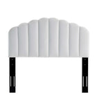 Modway Veronique Performance Velvet Twin Headboard - White-Dense Foam Padding