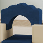 Qaba Baby Soft Play Set, Foam Climbing Blocks Set - Navy Blue - Set of 7-Lightweight pieces move and stack easily, saving home space 