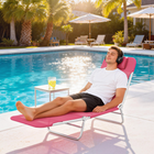 Outsunny Outdoor Lounge Chair - Folding Adjustable Reclining Chair - Pink-Adjustable back - from 0 to 180 degrees to meet your requirements for great comfort