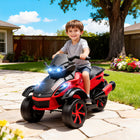 Qaba 12V 4 Wheeler, Battery Powered Kids ATV - Red-Slow start function prevents sudden jolts, making a safe, stable ride 