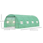 Outsunny 19 x 10 x 6.6 ft Walk-in Tunnel Greenhouse- Zipped door and roll-up windows for ventilation
 