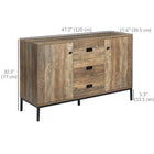 HOMCOM Industrial 47.25" L Kitchen Sideboard - Rustic Brown-Can be used as a coffee table, bar cabinet, dining room server or TV console
