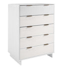 Manhattan Comfort Granville 37.8" Modern Tall Dresser - White-Home Assembly Required. All Hardware Included