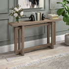 Hudson&Canal Breslow 55"W Console Table - Antiqued Grey Oak-Finished in wood-look antiqued gray oak
