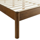 Modway Olea Channel Tufted Boucle Solid Wood King Platform Bed - Feather Walnut-Assembly Required
