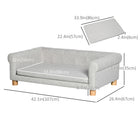 PawHut Modern Pet Sofa Bed with Removable Seat Cushion - Light Grey-Color: Light Grey 