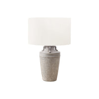 Monarch Specialties 28" H Transitional Table Lamp - Grey Ceramic / Ivory / Cream Shade-This elegant, 28"h table lamp features a high quality grey ceramic base with handles on top of the textured, aged finish, making it a stylish and fashionable accent for your living room, bedroom, or home office decor
