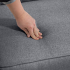 HOMCOM Modern Convertible Sofa Bed - Charcoal Grey-Button tufted design for added beauty
