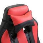 HOMCOM High Back Racecar Style Gaming Office Chair with Swivel and Lumbar Support - Red-Color: Black and Red