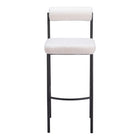 Zuo Livorno Barstool - Ivory - Set of 2-Shearling style fabric