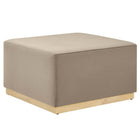 Modway Tilden Large 28" Square Performance Velvet Upholstered Ottoman - Taupe/Natural-Performance Velvet Upholstery