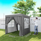 Outsunny 6.6' ft W x 6.6 ft L Pop Up Canopy Tent for Outdoor/Garden/Patio - Grey-Sidewalls with hook and loop fastener fasteners for easy assembly and removal, 2 with large pane window for maximum viewing