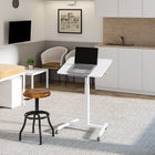 Seville Classics 25.6" W airLIFT Pneumatic Tilting Mobile Desk Cart - White-The design is ideal for any space such as classrooms homes offices studios libraries and medical offices