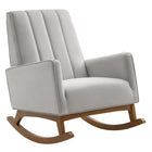 Modway Sway Performance Velvet Rocking Chair - Light Grey-Modern Rocking Chair