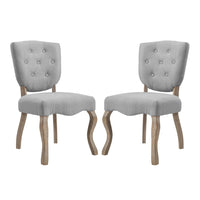 Modway Array Dining Side Chair - Light Grey - 2 Pack-Vintage French Dining Side Chair