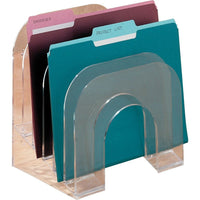 Rubbermaid Optimizers Jumbo Incline Sorter, Clear-Multi-slot step design keeps folders, forms and papers organized and accessible on your desk