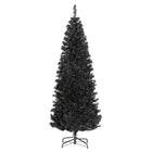 HOMCOM 6' Artificial Christmas Tree with Auto Open - Black-Artificial Christmas tree in a realistic tree style 