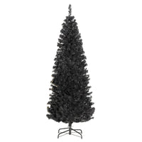 HOMCOM 6' Artificial Christmas Tree with Auto Open - Black-Artificial Christmas tree in a realistic tree style 
