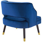 Modway Traipse Button Tufted Open Back Performance Velvet Armchair - Navy-Dense Foam Padding
