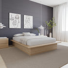 Nexera - Lit plateforme double Malibu en chêne blond naturel-Montage Facile et Livraison à Domicile : Assemblage sans souci, livraison à votre porte pour une mise à niveau pratique de votre chambre à coucher