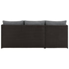 Manhattan Comfort Menton Modern Patio 2-Seater and Lounge Chair Set with Coffee Table - Brown/Grey-Home Assembly Required. All Hardware Included