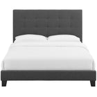 Modway Melanie Tufted Button Upholstered Fabric Full Platform Bed - Grey-No Box Spring Required