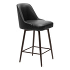 Zuo Keppel Swivel Counter Stool - Black/Bronze-Ergonomic and supportive footrest
