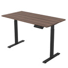 Ezywork 60" Electric Height Adjustable Standing Desk - Black Frame / Dark Wood Table Top-Whole piece table top 1" of thickness