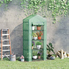 Outsunny 28" x 20" x 63" Portable Greenhouse with 4 Tier Shelves - Dark Green- Perfect for hobby gardeners
 